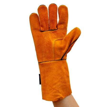 SAFE HANDLER Reinforced Welding Gloves, Brown, OSFM, PR SH-HDS-752-AB